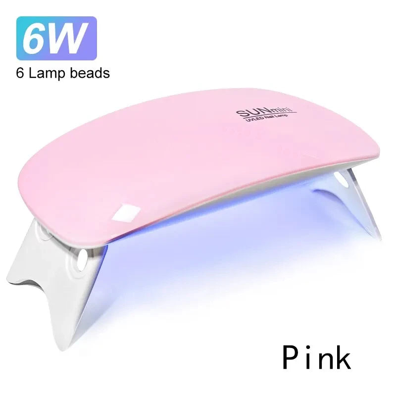6W Mini Nail Dryer Machine Portable 6 LED UV Manicure Lamp Home Use Nail Lamp For Drying Polish Varnish With USB Cable SOREBRAIN