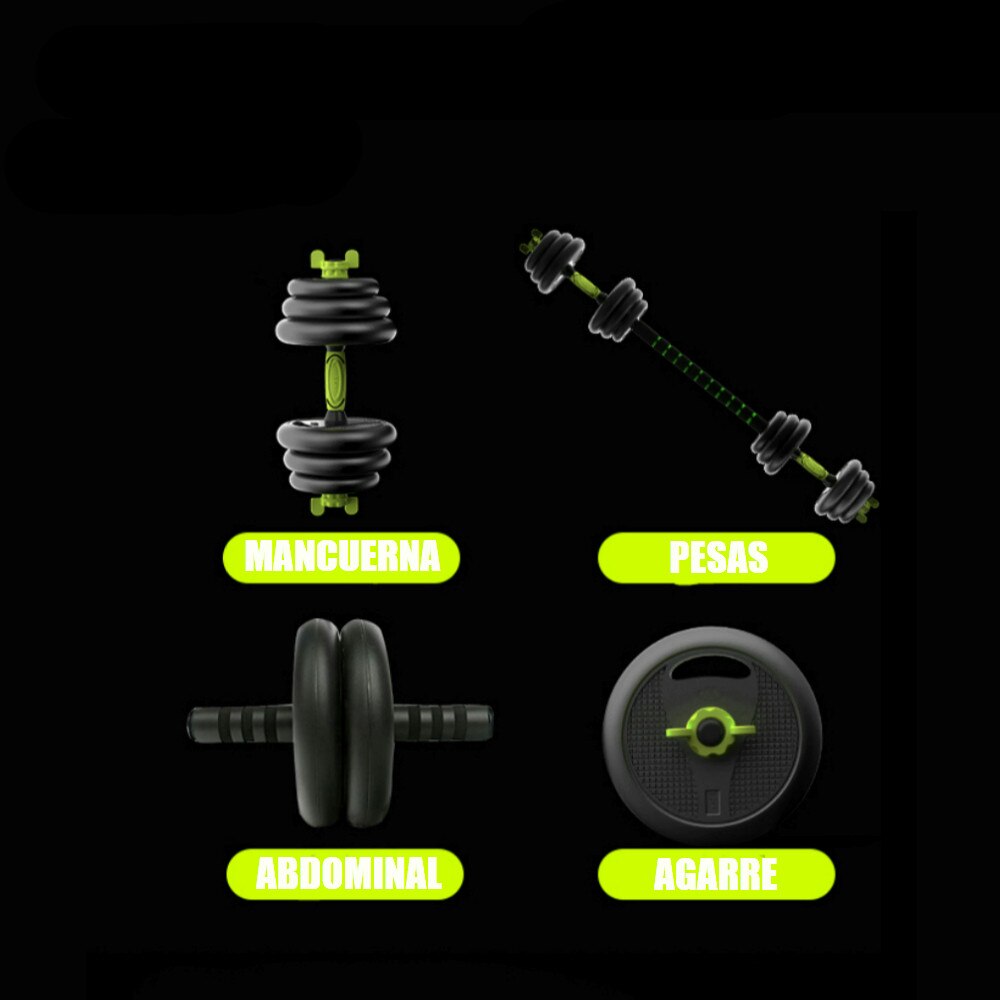 KIT D'HALTÈRES 4 EN 1 AVEC BARRE RÉGLABLE - PROMOTION -20 % SOREBRAIN