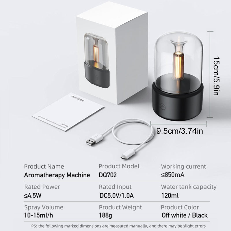 Diffuseur d'huiles essentielles de 120ML portable usb avec une lumière LED apaisante - PROMOTION -30 % SOREBRAIN