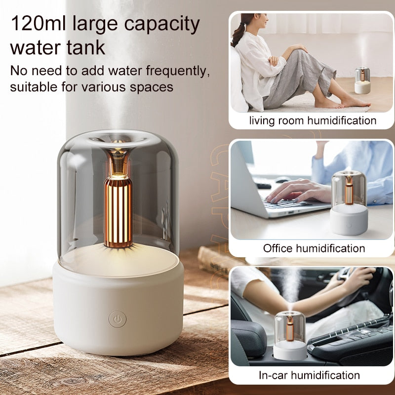 Diffuseur d'huiles essentielles de 120ML portable usb avec une lumière LED apaisante - PROMOTION -30 % SOREBRAIN