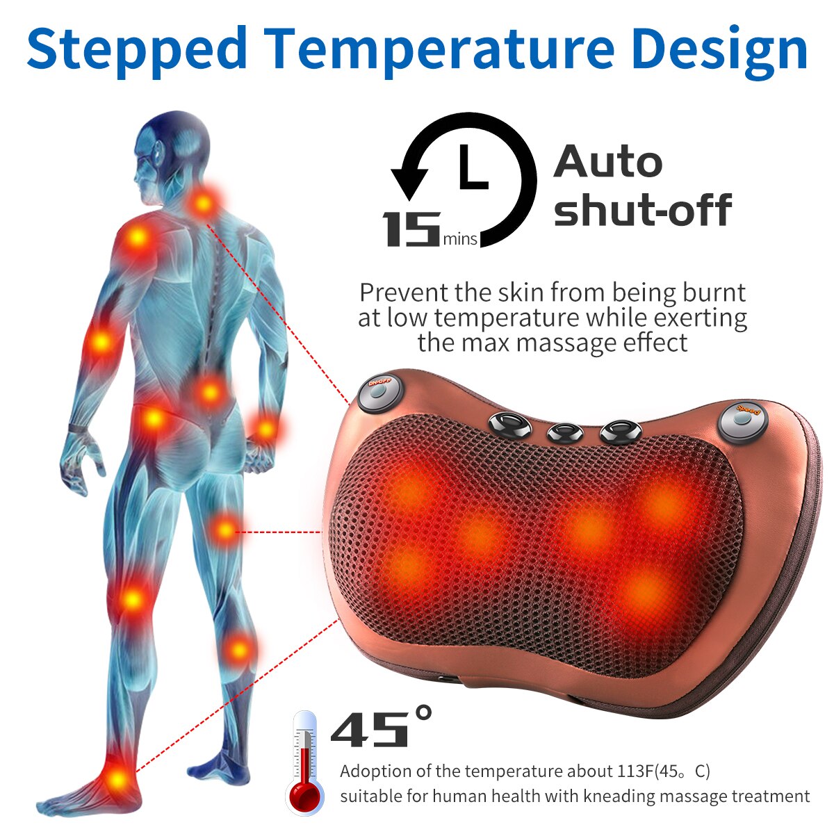 Coussin de massage à 6 têtes électrique SOREBRAIN