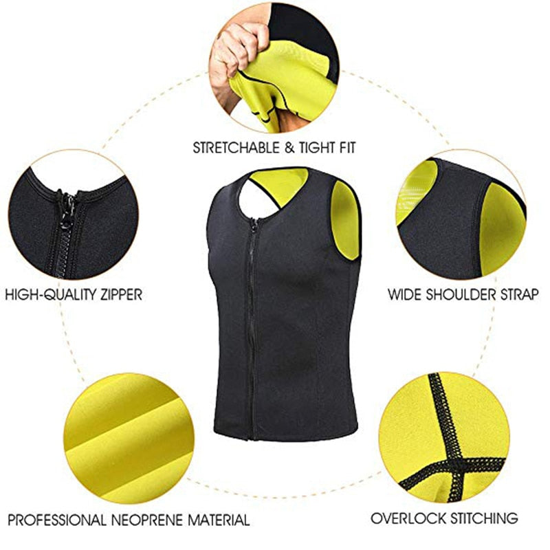 Gilet sous-vêtements avec fermeture éclair amincissants pour homme - Promotion -20% SOREBRAIN