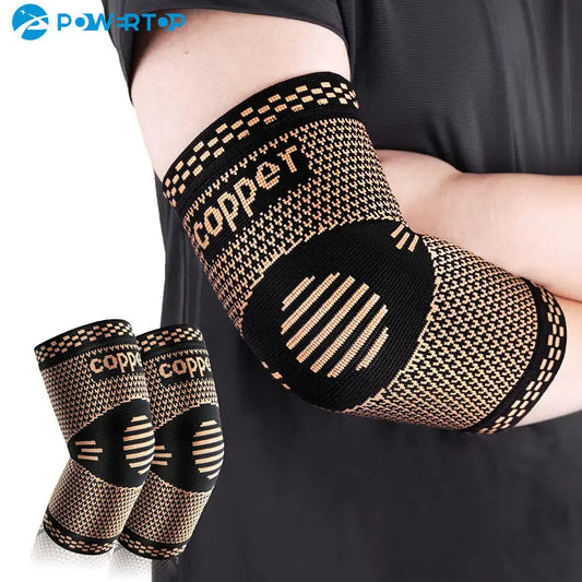 1PC Copper Elbow Compression Sleeve,Elbow Brace For Tendonitis and Tennis Elbow,Golfers,Bursitis Elbow Pain Relief,Weightlifting SOREBRAIN