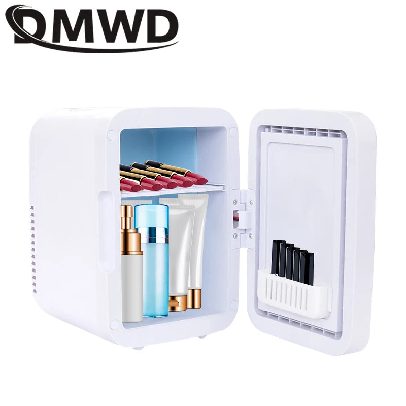 12V/110V-220V Mini Cosmetic Fridge Portable Refrigerator Beauty Face Cosmetics Refrigerators With LED Mirror For Car Home 4L SOREBRAIN