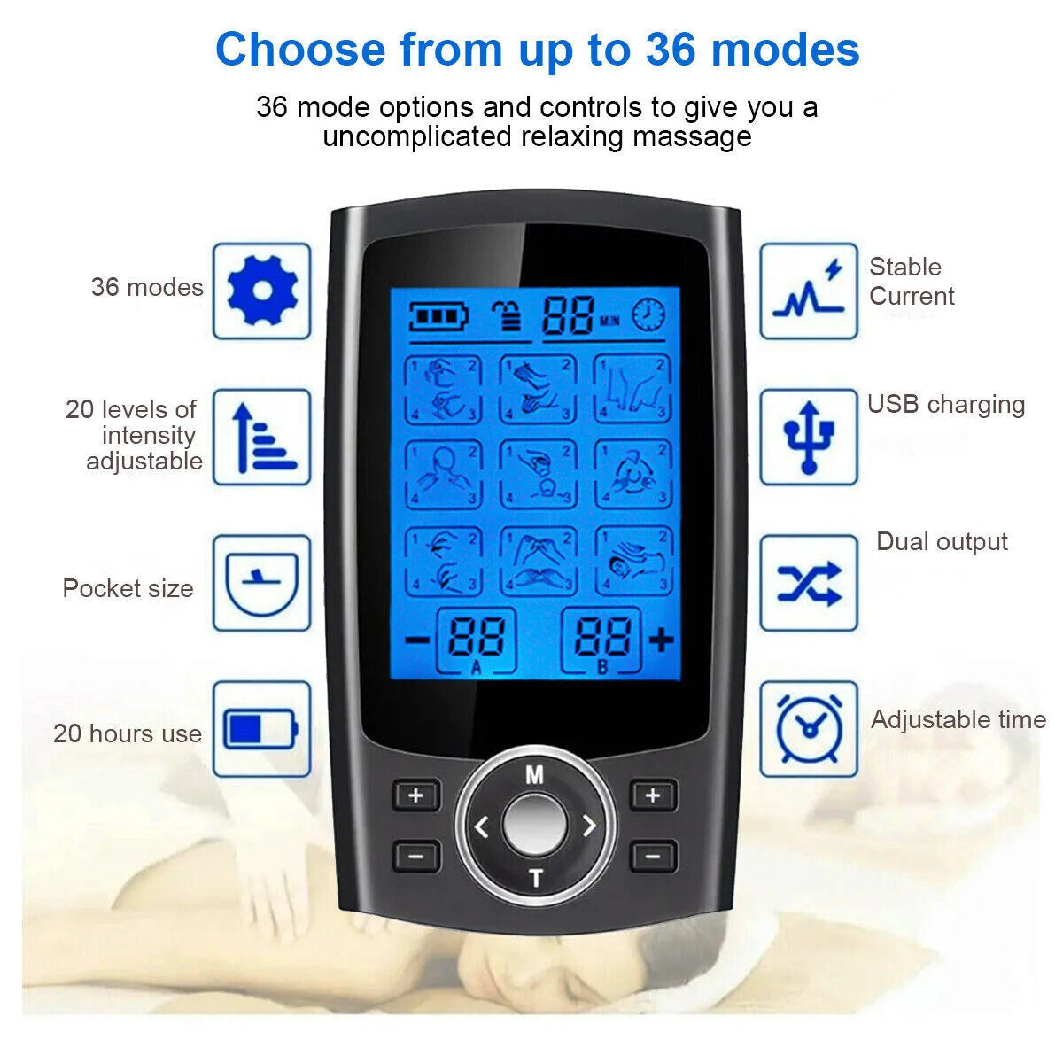 Muscle stimulation device for the body