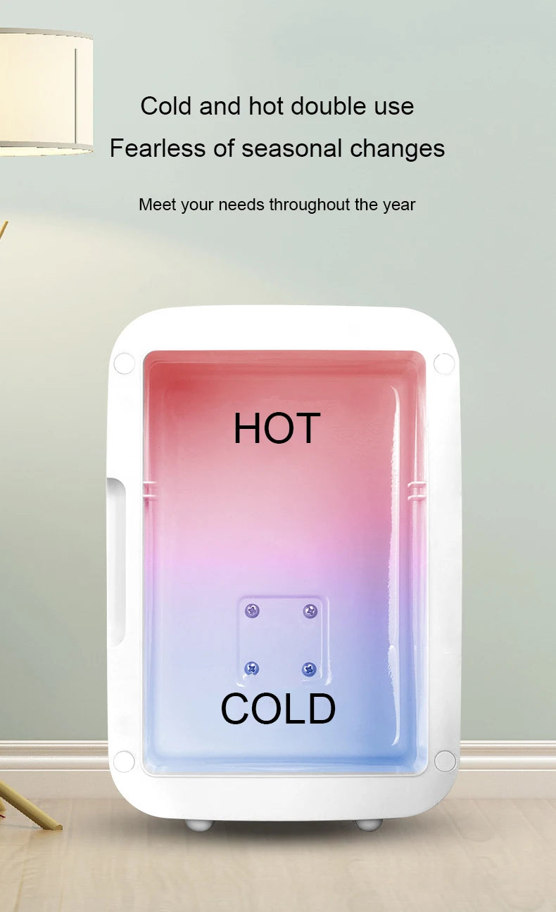 12V/110V-220V Mini Cosmetic Fridge Portable Refrigerator Beauty Face Cosmetics Refrigerators With LED Mirror For Car Home 4L SOREBRAIN