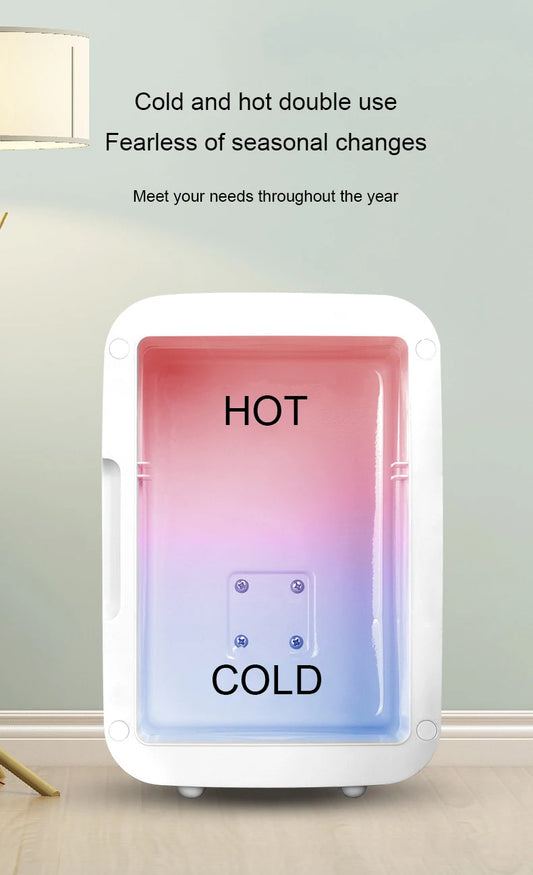 12V/110V-220V Mini Cosmetic Fridge Portable Refrigerator Beauty Face Cosmetics Refrigerators With LED Mirror For Car Home 4L SOREBRAIN