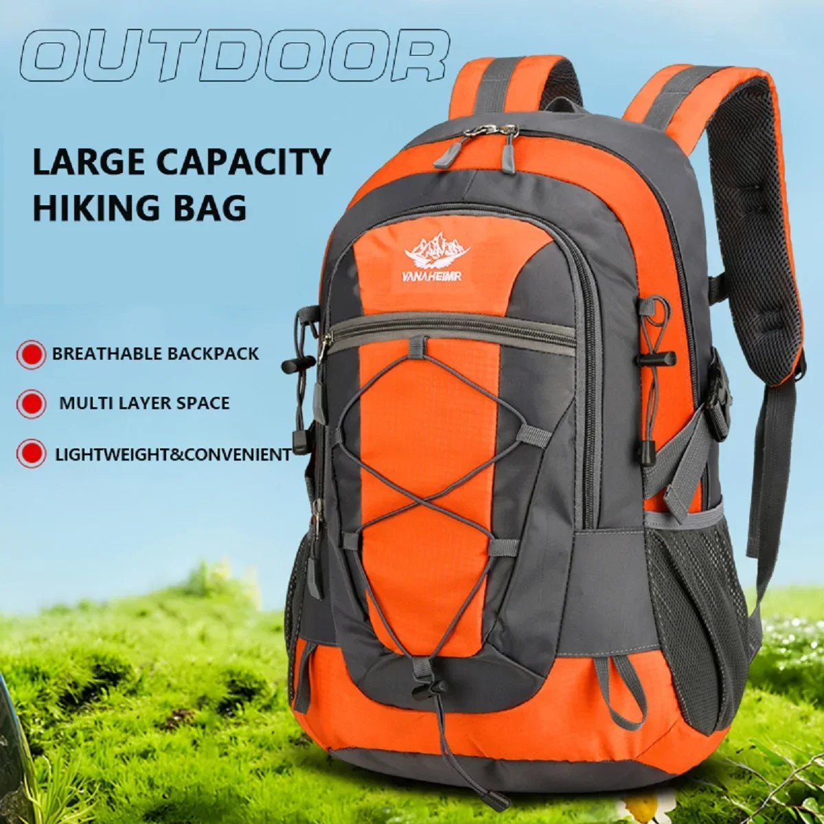 35L tactical mountaineering bag, large capacity outdoor travel bag, waterproof reflective backpack SOREBRAIN