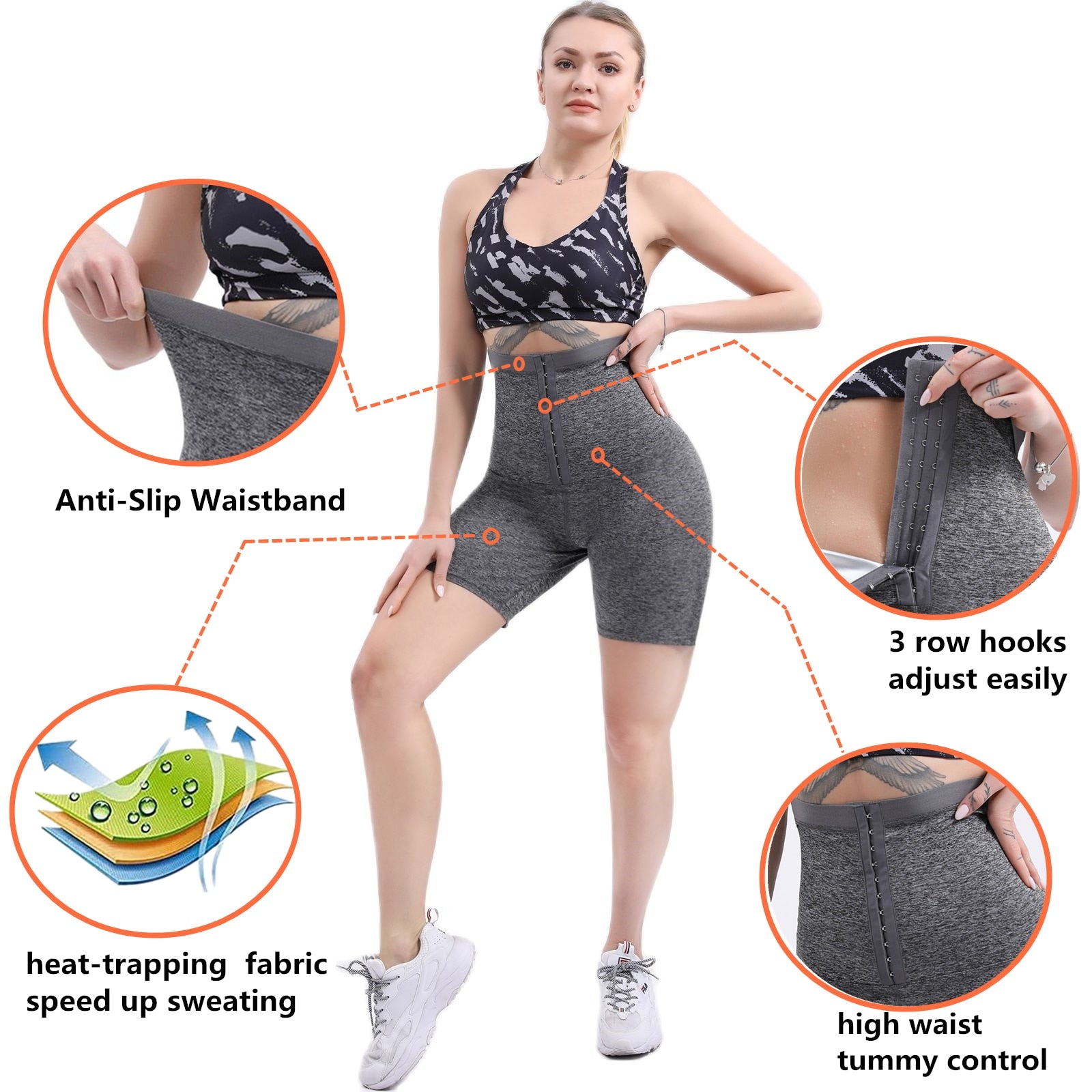 Leggings short de sudation femme taille haute - PROMOTION -25 % SOREBRAIN